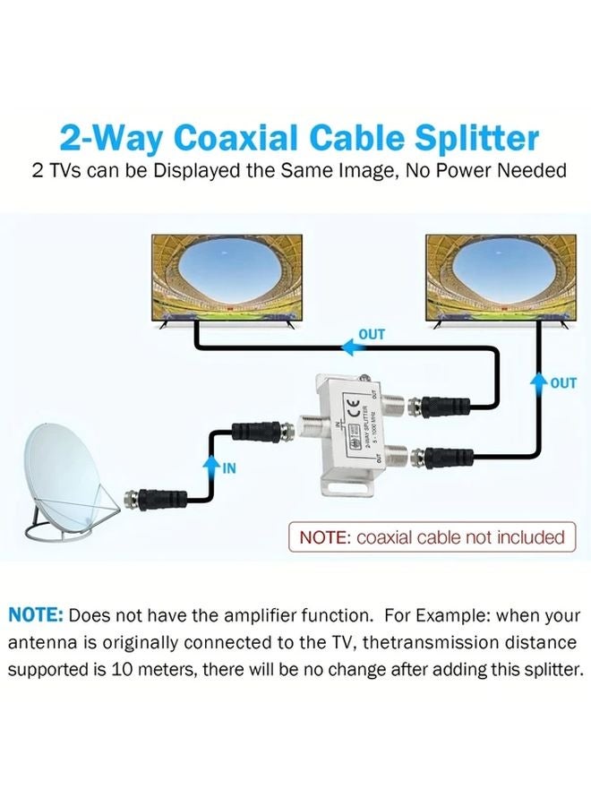 Heavy Duty Coaxial Cable Splitter Silvery 5 1000MHz Passive For RG6 Satellite Internet - Image 4