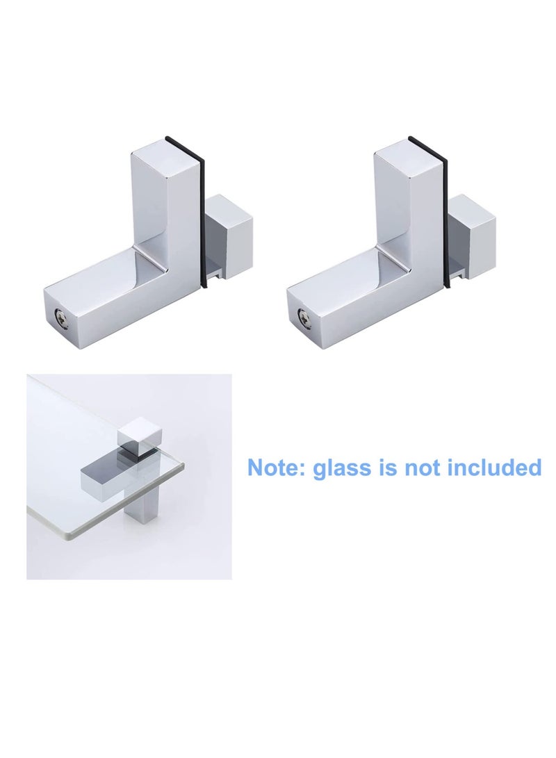Wood Clamp Glass Shelf Bracket Holder, Adjustable Solid Zinc Alloy Support Clip, Wall Bracket for 3-36mm Thickness Shelf(4Pcs) - Image 5