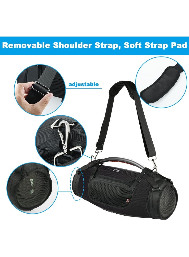 Travel Carrying Strap for JBL Boombox 3 Waterproof Portable Speaker With Phone Bag, Shoulder Strap with Two Side Covers Travel Carrying Pouch for JBL Boombox 3 (Black) - Image 4