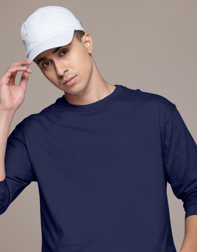 Veirdo® Pure Cotton Round Neck Regular Fit Solid Full Sleeve T-Shirt Combo for Men & Boys (PO2_V_FS_SW_NY_XL) - Image 3