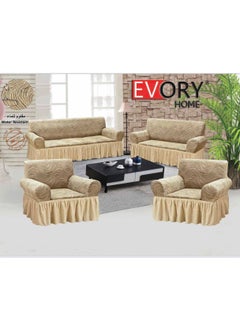 EVORY HOME Sofa Cover Waterproof 4-Pieces Set of 7-Seater (3+2+1+1) Water Resistant Furniture Protector  - Image 1