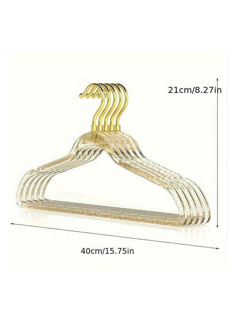MIXDE 10-Pieces Clear Gold  Acrylic Hangers Non Slip Space Saving - Image 2