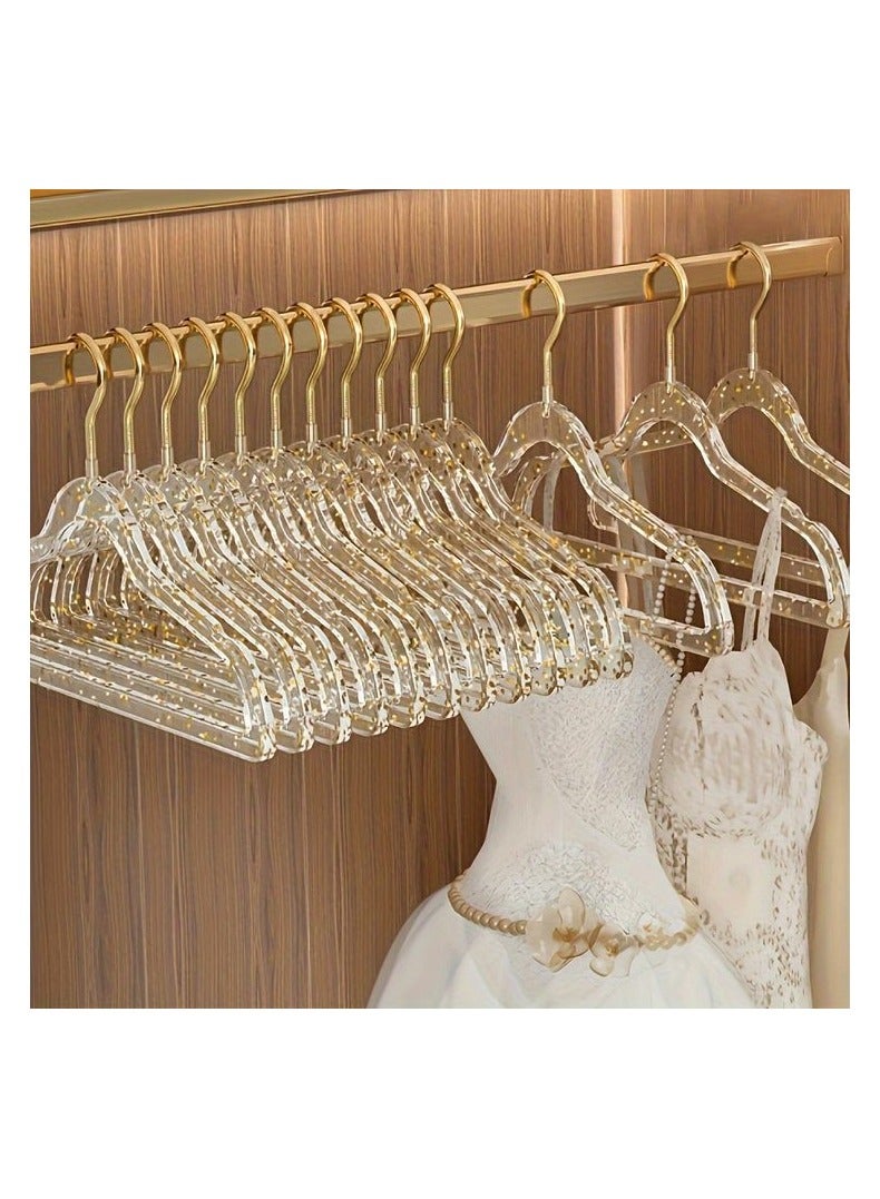 MIXDE 10-Pieces Clear Gold  Acrylic Hangers Non Slip Space Saving - Image 3