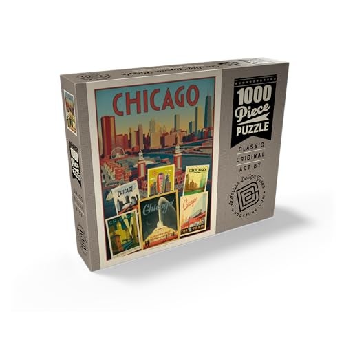 MyPuzzle.com MyPuzzle Chicago MultiImage Collage Print Vintage Poster Premium 1000 Piece Jigsaw Puzzle for Adults - Image 5