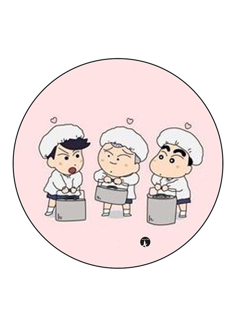 RKN Anime Shin Chan Printed Mouse Pad Round  Multicolour