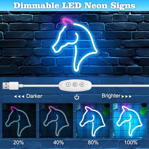 Anywin Horse Gifts for Girls,Anywin Horse Neon Sign for Wall Decor, Horse Head Led Neon Lights for Room Decor, Gifts for Birthday,Xmas, Holidays for Kids, Boys, Girls,Women Girlfriend,Wife,Daughter - Image 5