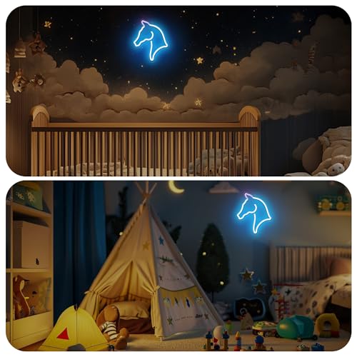 Anywin Horse Gifts for Girls,Anywin Horse Neon Sign for Wall Decor, Horse Head Led Neon Lights for Room Decor, Gifts for Birthday,Xmas, Holidays for Kids, Boys, Girls,Women Girlfriend,Wife,Daughter - Image 3