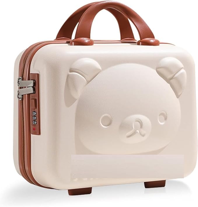 BIGXEN Makeup Case Travel Case Toiletries Women Cartoon Travel Suitcase Storage Bag Cosmetic Case Box Beauty Makeup Case Bag (Mini Suitcase) - Image 1