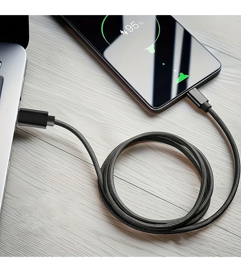 2 Pack USB C Fast Charger Cable 2 Meter 6.6 Ft Braided Super Fast Charging Cord For Cell Phone And Tablet White Pink - Image 4