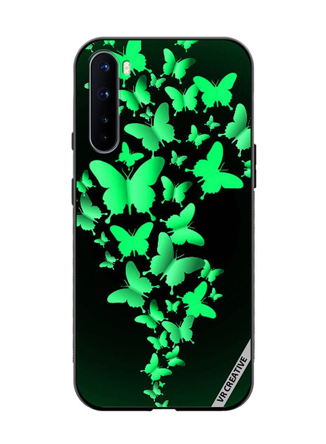 VR CREATIVE Protective Case Cover For OnePlus Nord Green Butterflies Design Multicolour - Image 1