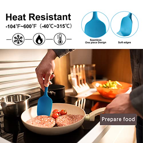 VITUER 5PCS Silicone Rubber Spatula Set, VITUER Food Grade BPA-Free Spatulas for kitchen Use, Heat Resistant Spatula for Cooking & Baking, Dishwasher Safe - Image 4