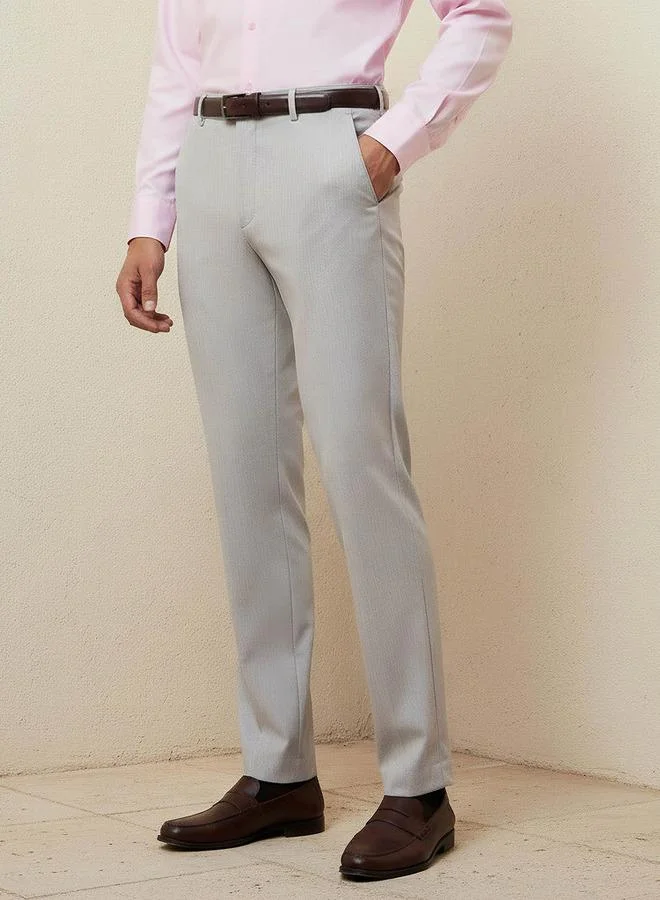 Splash FAV Slim Fit Belted Flexi Waist Formal Trousers