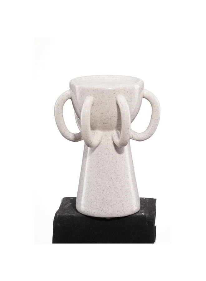 DANUBE HOME Cerelia Loop Candle Holder 14x14x15.2cm White Decorative Candle Stand