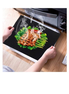 Generic 5pcs Reusable Non-Stick BBQ Grill Mat Pad, Baking Sheet Meshes Portable, Outdoor Picnic Cooking Barbecue Tool 40x33CM (Black)  - Image 1
