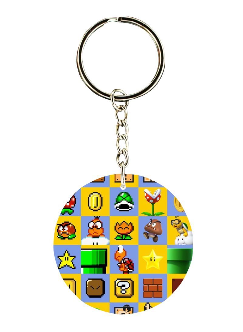 RKN Double Sided Video Game Super Mario Printed Keychain