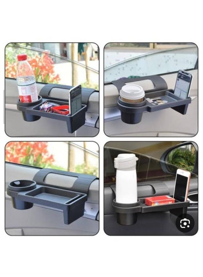 حامل أكواب ومستلزمات السيارة يعلق على الباب – مساحة تخزين إضافية للمشروبات، الهاتف، المفاتيح والعملات المعدنية – سهل التركيب - Image 1