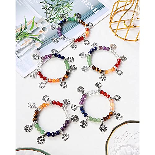 AITELEI 7 Chakra Healing Bracelets with Real Stones Gemstone Healing Chakra Bracelet Yoga Meditation Bracelets for Protection, Energy Healing - Image 4