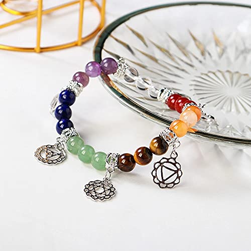 AITELEI 7 Chakra Healing Bracelets with Real Stones Gemstone Healing Chakra Bracelet Yoga Meditation Bracelets for Protection, Energy Healing - Image 3