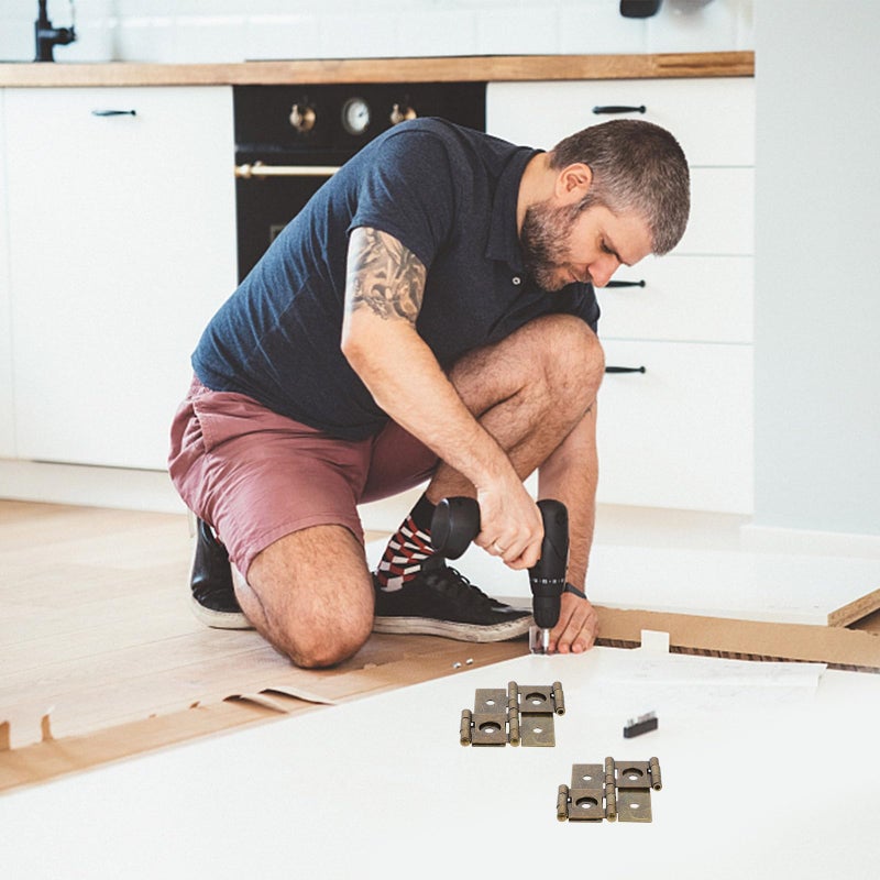 Double Acting Oil Iron Door Hinges 47x47mm Retro Style for Cabinet Antique Door - Image 4