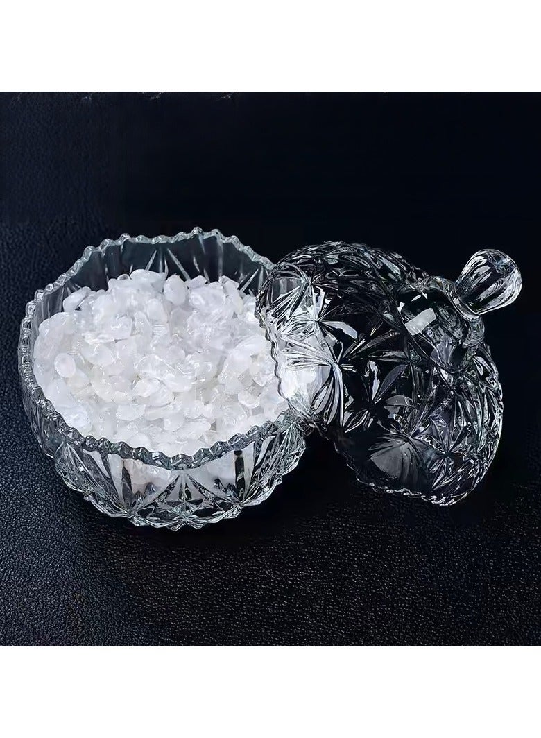 Crystal Glass Bowl with Healing Energy Purification for Bracelets Necklaces Includes 400g White Crystal Shards Crystal Degaussing - Image 1