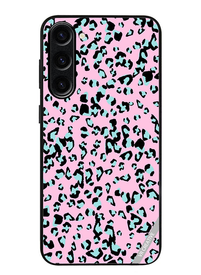 VR CREATIVE Protective Case Cover For Samsung Galaxy S23 Pink Leopard Print Design Animal Skin Pattern Vector Illustration Design Multicolour - Image 1