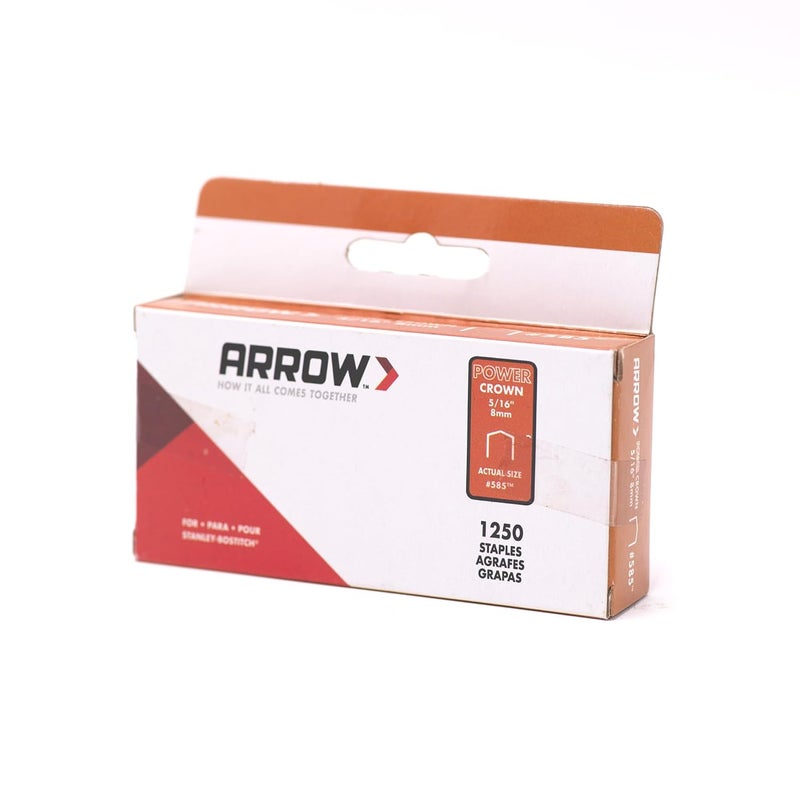Arrow Fastener Arrow 585 Heavy Duty Power Crown Staples, Galvanized Steel Construction for Use with Stanley and Bostitch Staple Guns, 1250 Pack, Leg Length 5/16-Inch, Crown Width 3/8-Inch - Image 3