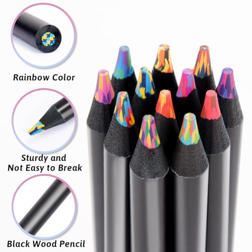 Yangmei Stocking Stuffers, Stocking Stuffers for Teen Girls,12 Rainbow Colored Pencils, Teen Girl Gifts Trendy Stuff, Art Supplies for Kids 9-12, Gifts for 5-12 Year Old Girl, Arts and Crafts for Kids - Image 5
