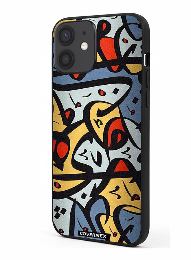 Covernex غطاء حماية لهاتف آبل آيفون 12 ميني مزخرف بفن الخط العربي التجريدي - Image 1