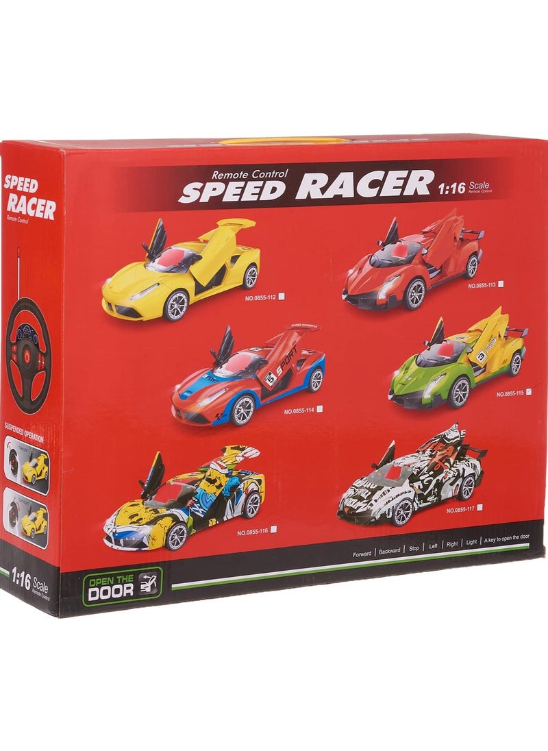 Whynot - Remote Control Racing Car for Boys – Sporty Design Toy Car (Yellow/Green) with Rechargeable Battery 🏁🔋🎮 - Image 1