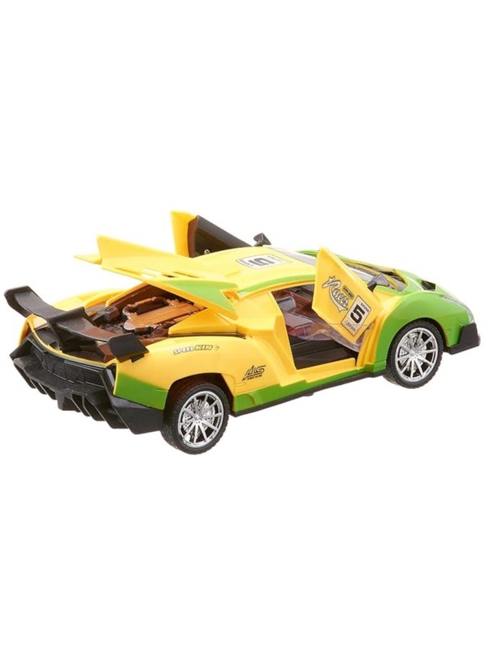 Whynot - Remote Control Racing Car for Boys – Sporty Design Toy Car (Yellow/Green) with Rechargeable Battery 🏁🔋🎮 - Image 1