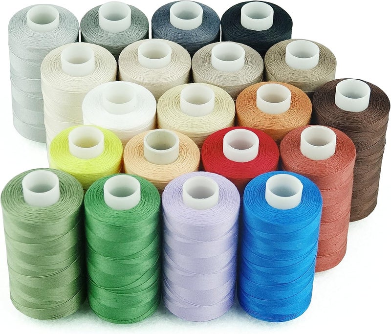 Simthread 20 Colors All Purposes Cotton Quilting Thread 50wt 3 Plies - 550 Yards Each - Image 1