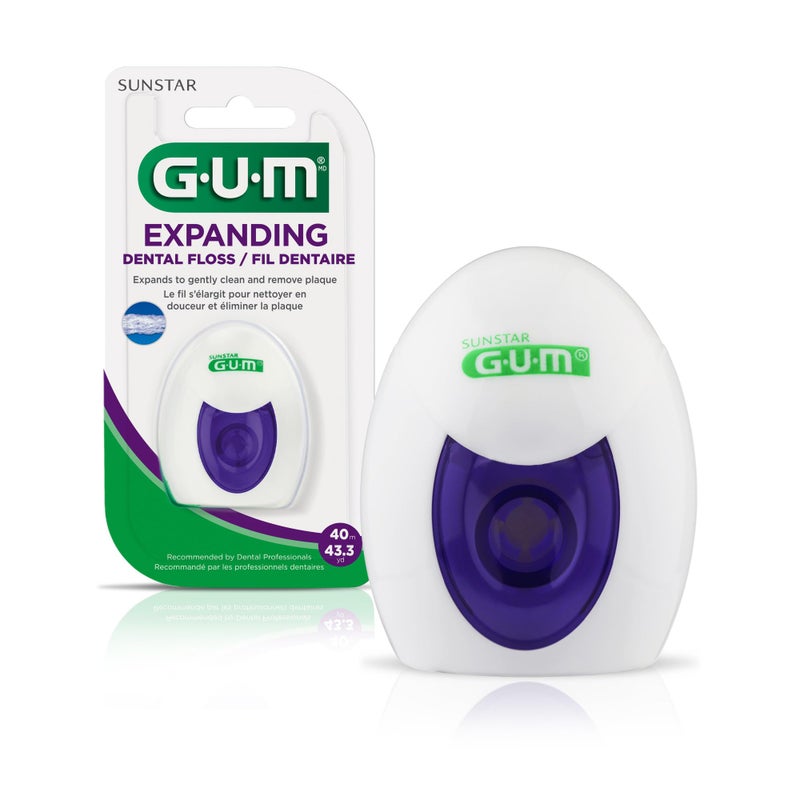 Gum Expanding Dental Floss - Waxed Woven Floss - Effective Plaque Removal for Tight Teeth - Unflavored - Image 1