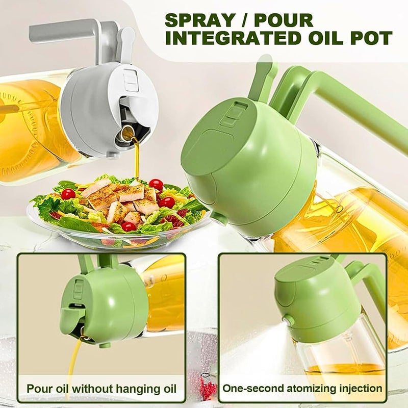 Brijex 500ml 2 in 1 Olive Oil Pourse and Oil Dispenser Bottle for Kitchen Glass Oil Bottle with Premium Nozzle Oil Sprayer for Air Fryer SaladRoasting Multi Color Pack of 1 - Image 3