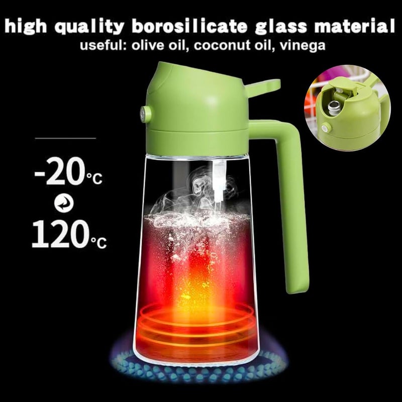 Brijex 500ml 2 in 1 Olive Oil Pourse and Oil Dispenser Bottle for Kitchen Glass Oil Bottle with Premium Nozzle Oil Sprayer for Air Fryer SaladRoasting Multi Color Pack of 1 - Image 5