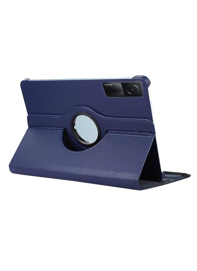 Compatible with Redmi Pad SE 11 inch Tablet case for Protector Pebbled Rotating 360 Protective Case Holster(Blue)
