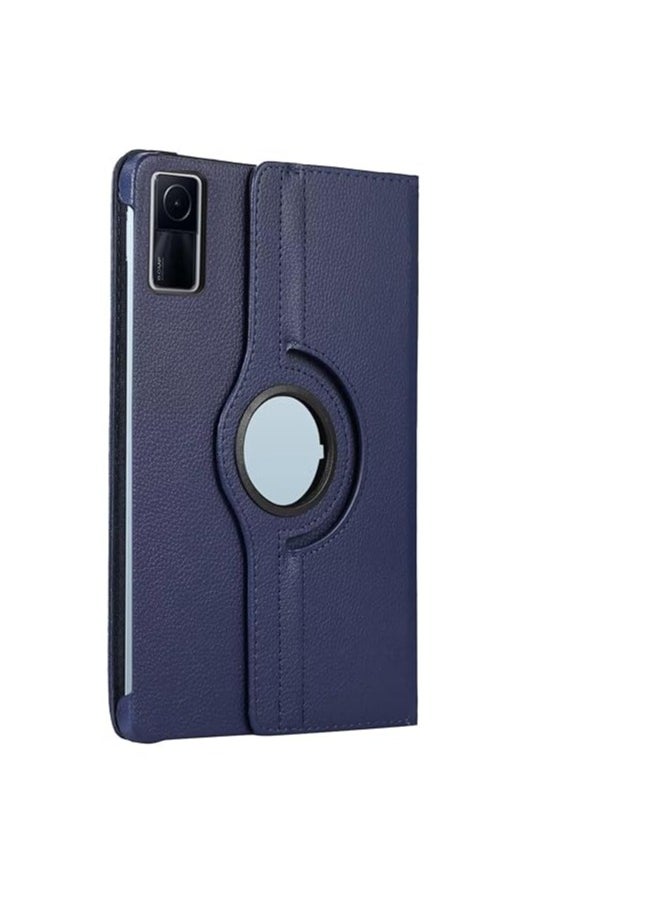 Compatible with Redmi Pad SE 11 inch Tablet case for Protector Pebbled Rotating 360 Protective Case Holster(Blue)