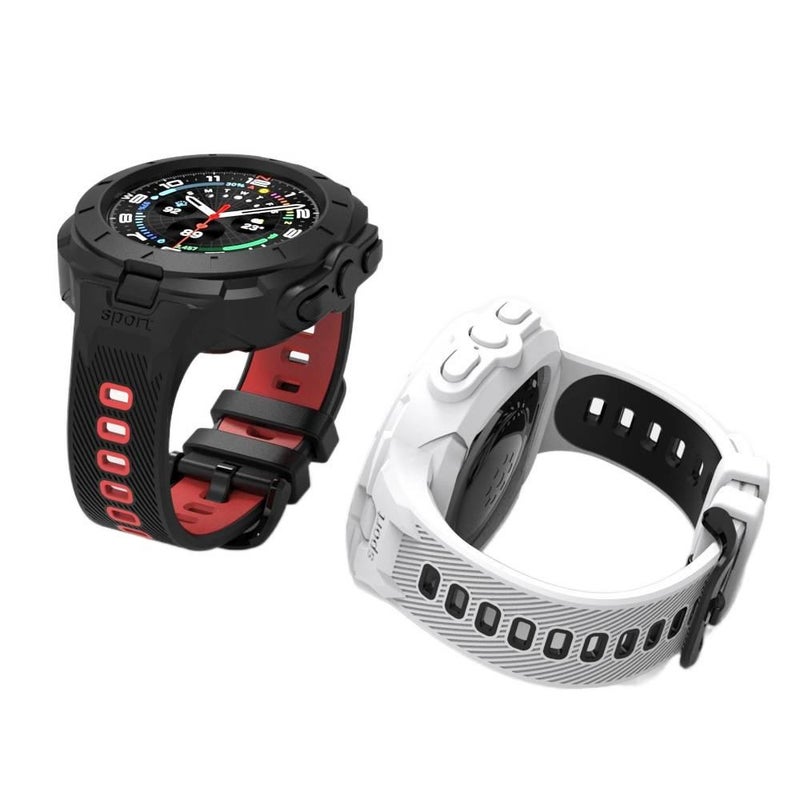 سوار ساعة ذكية متوافق مع Samsung Galaxy Watch 8 بملاءمة قابلة للتعديل وحزام بديل للاستخدام اليومي باللون أسود قابل للتعديل للتخزين العملي للمدرسة عملي للاستخدام المتكرر - Image 4