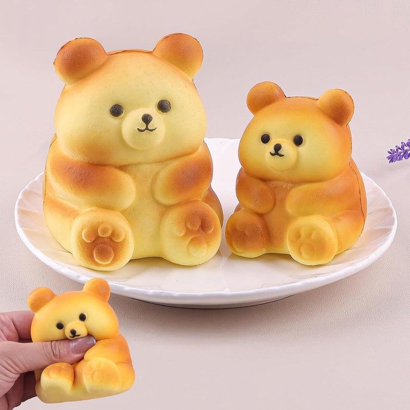 Anboor 2 Pcs Bear Squishies Toys for Kids - Jumbo Stress Relief Squeeze  Toy - Image 1