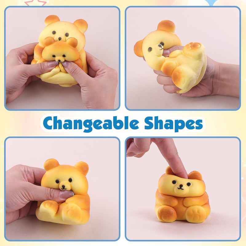 Anboor 2 Pcs Bear Squishies Toys for Kids - Jumbo Stress Relief Squeeze  Toy - Image 4