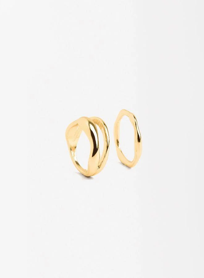 PARFOIS Gold Set of irregular rings for Women | Best Price UAE