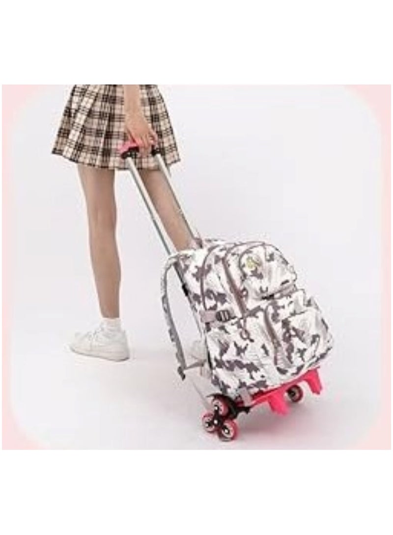 هويتك حقيبة ظهر بعجلات للأطفال بتصميم ضربات الفرشاة ولعبة قطيفة باللون الأرجواني - Image 3