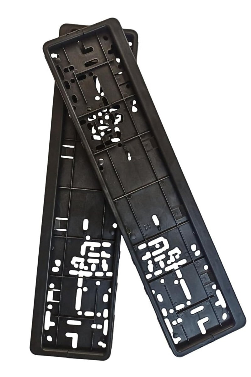 إيتافا إطار حامل لوحة أرقام السيارة لإمارة دبي - طقم قطعتين باللون الأسود الطويل (53 سم أمامي و13 سم خلفي)، مقاوم للصدأ، تثبيت بالبراغي، مخصص لسيارات دبي - Image 5