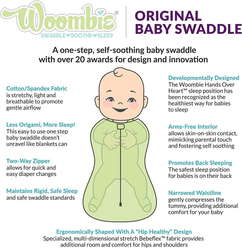 Woombie Original Baby Swaddling Blanket and Hat Set  Soothing Cotton Sleep Sack  Wearable Blanket Christmas Reindeer 513lbs - Image 3