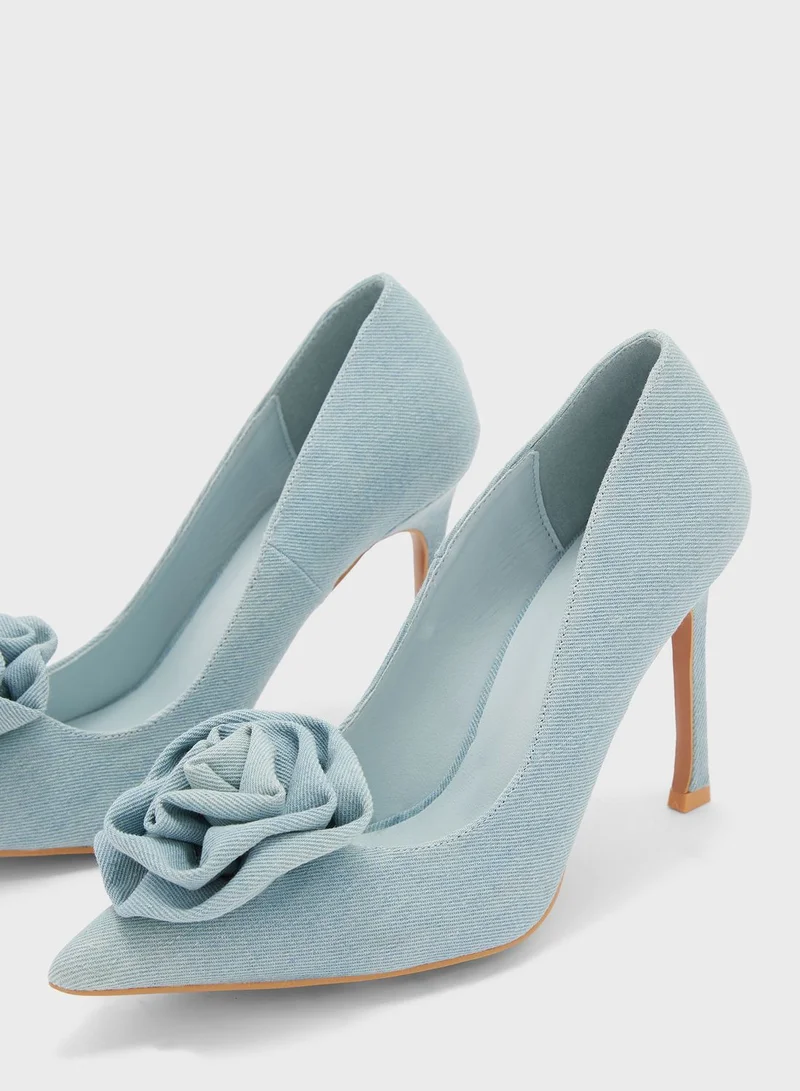 Ginger Denim Petal Pumps