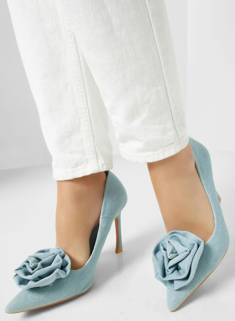 Ginger Denim Petal Pumps