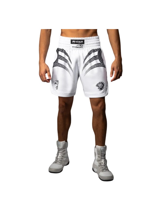 VENUM شورتات الملاكمة VENUM X MIKE TYSON TIGER بيضاء/سوداء - Image 1