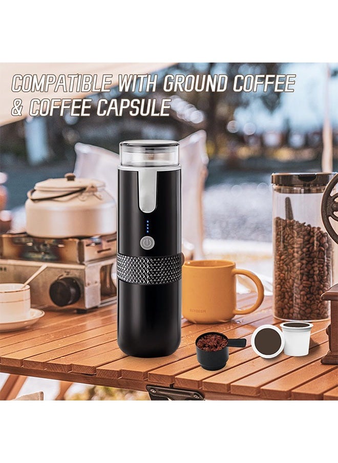 Portable Espresso Machine,Car USB Interface Coffee Maker,Compatible with Ground Coffee and Capsule Coffee,Suitable for Travel/Hiking/Camping/Office