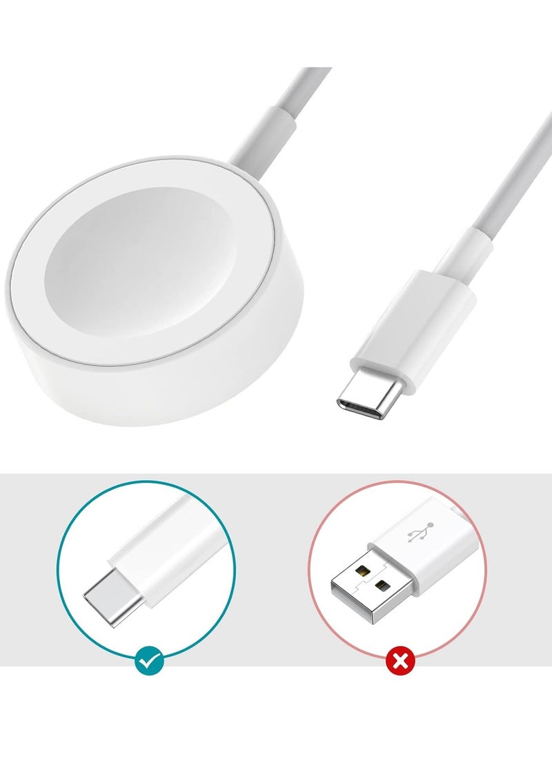 ملائكي  شاحن ساعة Keloray لكابل iWatch USB-C بطول 3.3 قدم كابل شحن لاسلكي مغناطيسي متوافق مع سلسلة شاحن Apple Watch Series 8/7/6/5/4/3/2/1/SE  - Image 2