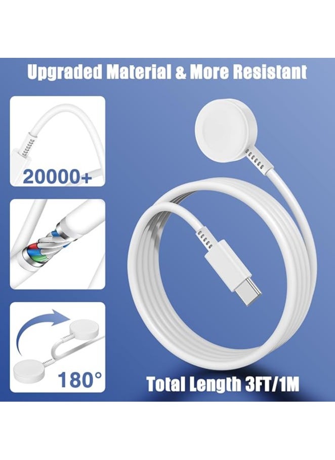 ملائكي  شاحن ساعة Keloray لكابل iWatch USB-C بطول 3.3 قدم كابل شحن لاسلكي مغناطيسي متوافق مع سلسلة شاحن Apple Watch Series 8/7/6/5/4/3/2/1/SE  - Image 4