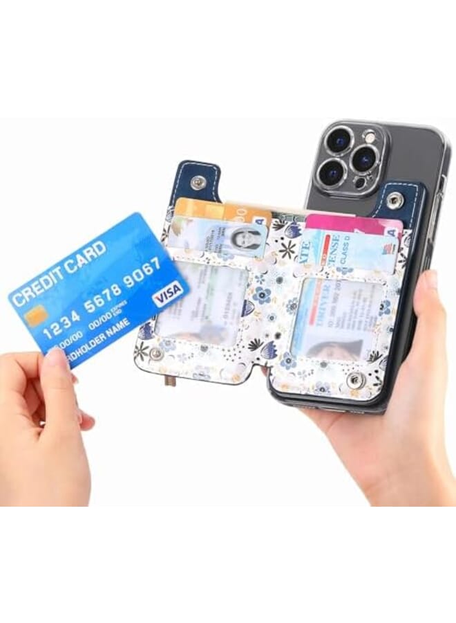 Stick On Wallet For Phone Case Leather Phone Card Holder Adhesive Stick On Credit Card Pocket For Back Of Phone Case Compatible With Iphone Samsung Galaxy Most Smartphones Blue  - Image 4